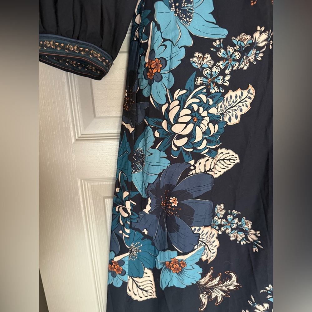 Farm Rio NEW Blossom Tapestry Black Midi Dress - Picture 9 of 15